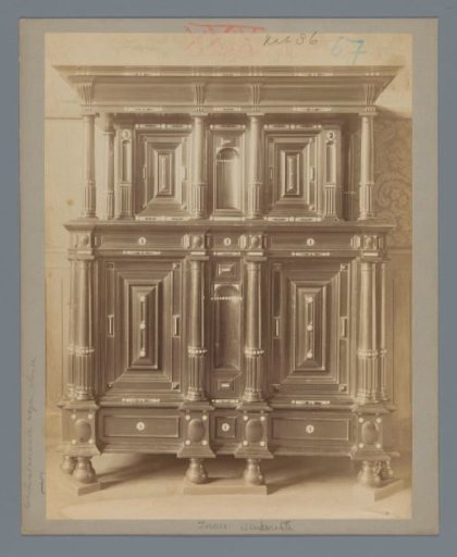 Cabinet veneered with ebony and ivory