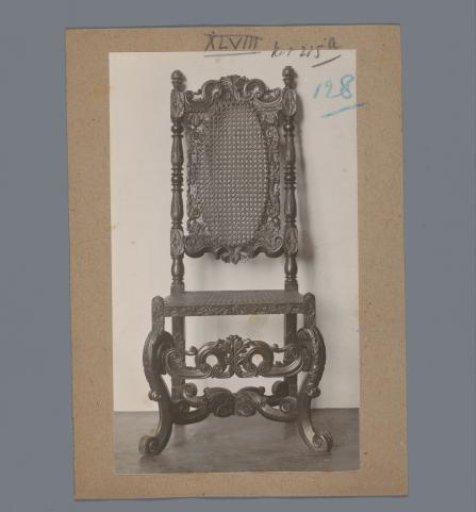 Chair decorated with acanthus and volutes (possibly) in the Rijksmuseum, Amsterdam