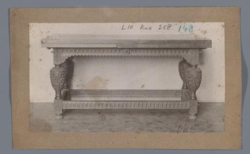 Extending table decorated with fruit (possibly) in the Rijksmuseum, Amsterdam