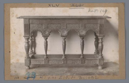 Table decorated with a floral motif (possibly) in the Rijksmuseum, Amsterdam