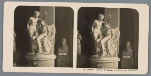 Sculpture by François-Nicolas Delaistre in the Musée du Louvre in Paris, Representing Amor and Psyche