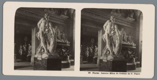 Sculpture by Pierre Puget in the Musée du Louvre, Paris, depicting Milo of Croton attacked by a lion