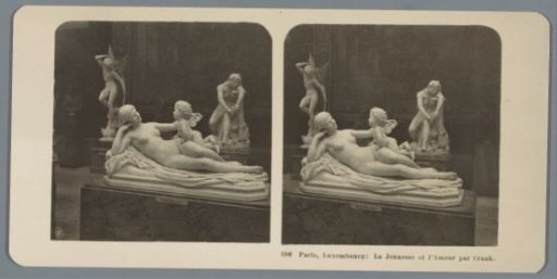 Sculpture by Gustave Crauk in the Musée du Luxembourg in Paris, depicting Amor and Youth