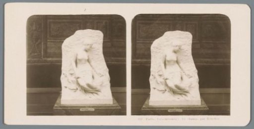 Sculpture by Alfred Boucher in the Musée du Luxembourg in Paris, representing a half-naked young woman