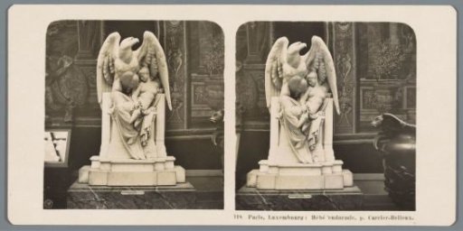 Sculpture by Albert-Ernest Carrier-Belleuse in the Musée du Luxembourg in Paris, representing the sleeping Hebe with an eagle