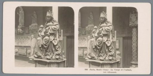Sculpture in the Musée de Cluny in Paris, representing Mary with Child
