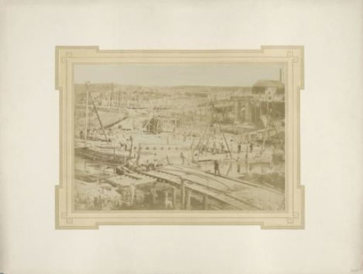Construction (concrete pouring) of the double lock at Vlissingen