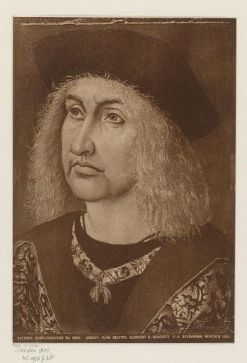 Photographic reproduction of a painted portrait of Albert III, Duke of Saxony