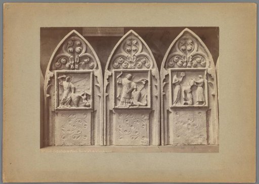 Three plaster casts of reliefs from Notre-Dame in Paris