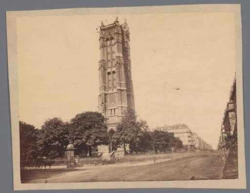 View of the Tour Saint-Jacques and the Rue de Rivoli at Paris
