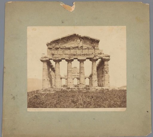 View of the ruin of a temple at Paestum
