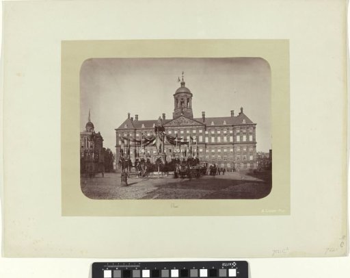 The monument on the Dam with the Palace, 1879