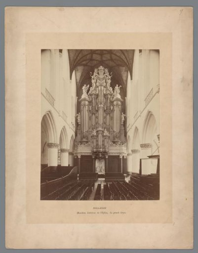 Interior with organ of the Great or Saint Bavo Church in Haarlem