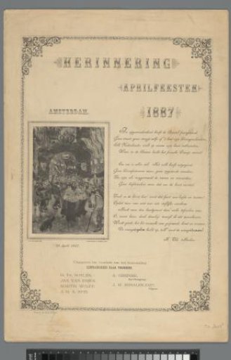 Commemoration of the April Festivals 1887 Amsterdam