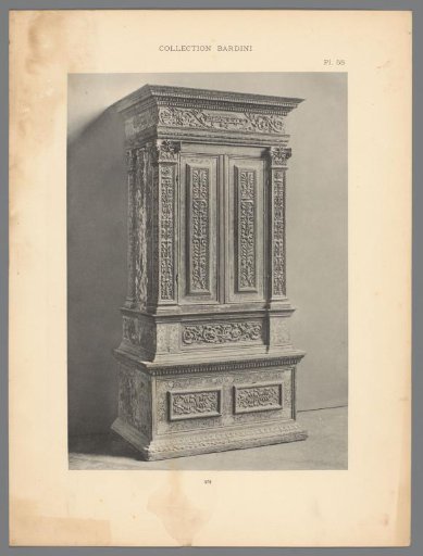 Decorated cabinet with elements referring to architecture