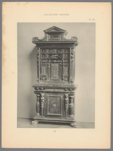 Decorated cabinet with small drawers