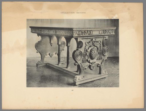 Decorated table of wood carving