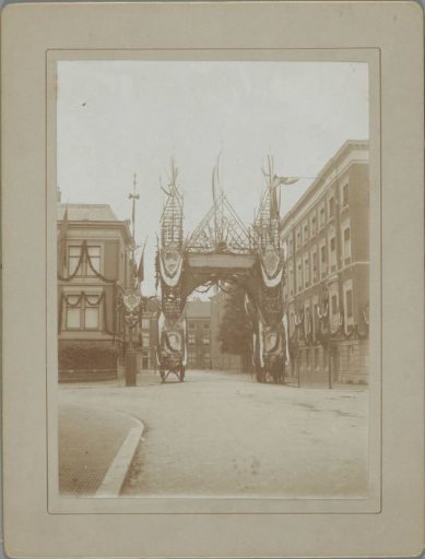 Decorations in The Hague on the Occasion of the Inauguration of Queen Wilhelmina, 1898