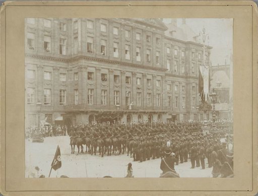 Troops on the Dam in Amsterdam on the Occasion of the Inauguration of Queen Wilhelmina, 1898