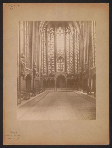 View of the upper chapel of the Sainte-Chapelle in Paris