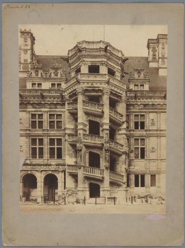 View of the spiral staircase in the castle of Blois