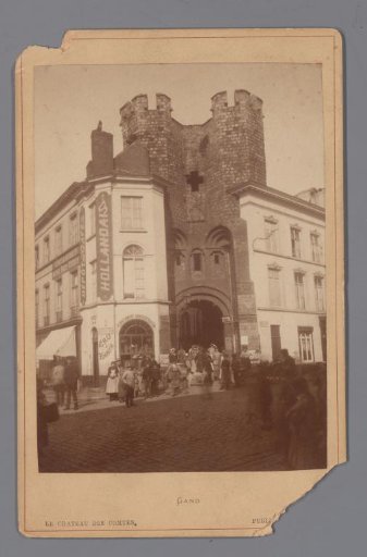 View of the gate of the Gravensteen in Ghent