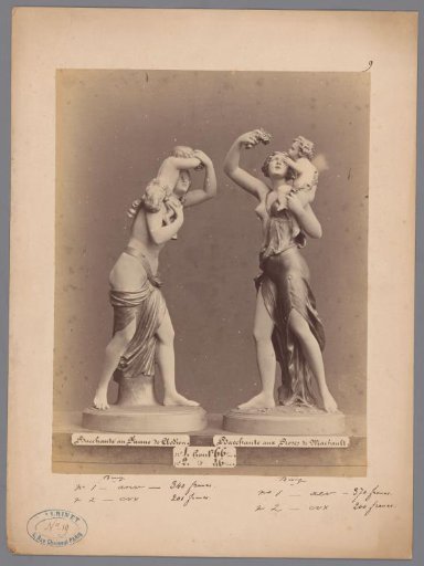 View of two statues of mythological figures