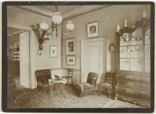 Interior of the residence of Edouard Quarles van Ufford and his wife Clara Catharina May Twiss at Janskerkhof 25 in Utrecht