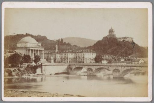 View of the Gran Madre di Dio, the Vittorio Emanuele Bridge and the Monte dei Cappuccini in Turin