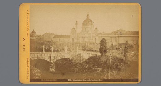 View of the Elisabeth Bridge and St. Charles's Church in Vienna, Austria