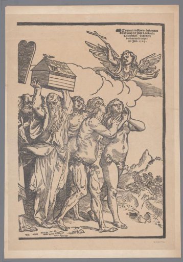 Reproduction of the tenth and last part of the print series The Triumph of Christ after Joos Lambrecht