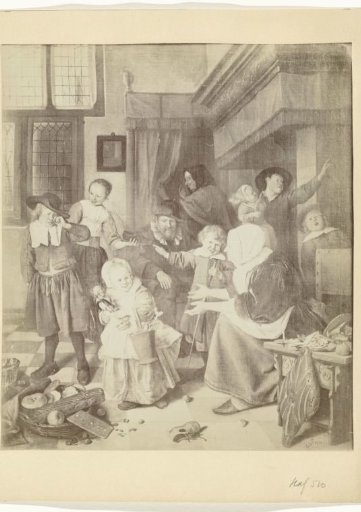 Photographic reproduction of the painting The Feast of Saint Nicholas by Jan Steen