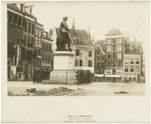 Statue of Rembrandt on the Botermarkt (the current Rembrandtplein) in Amsterdam