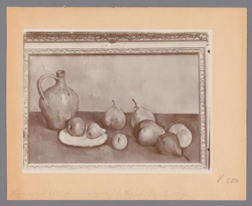 Photographic reproduction of a painting with a still life of fruit by Paul Cézanne from the Hoogendijk collection