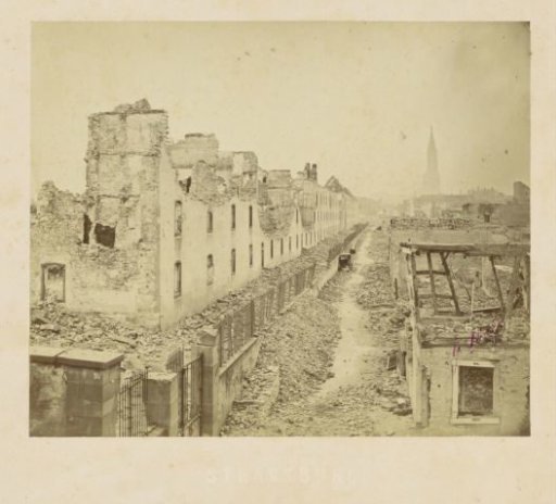 Street view in Strasbourg with ruins