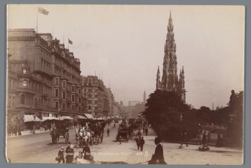 Princes Street and Scott Monument in Edinburgh