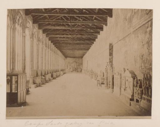 Interior of a gallery of the Campo Santo at Pisa, Italy