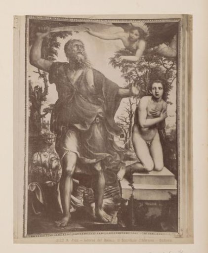 Photoreproduction of the painting The Sacrifice of Abraham by Il Sodoma in the Cathedral in Pisa, Italy