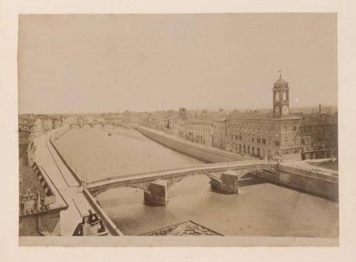 View of a bridge over the Arno in Pisa, Italy