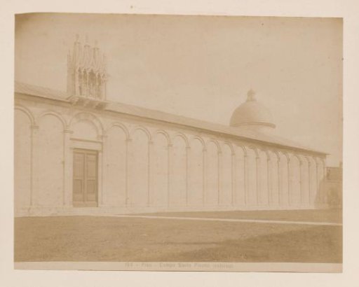 View of the side facade of the Camposanto in Pisa, Italy