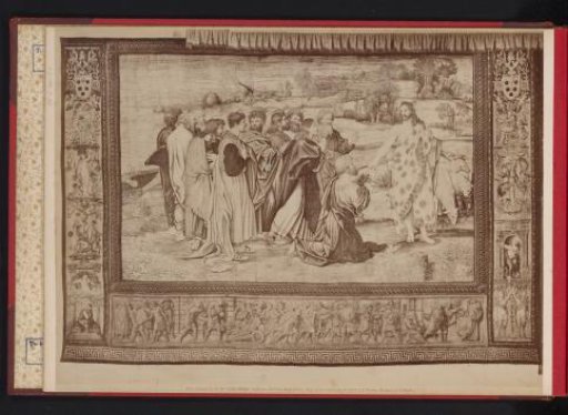 Photographic reproduction of tapestry Christ handing the Keys to Peter, Galleria degli Arezzi, Vatican
