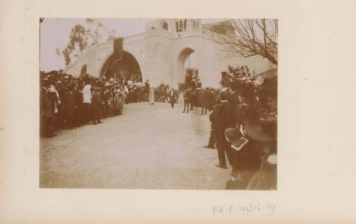 Row of spectators at the Rosary Basilica at Lourdes