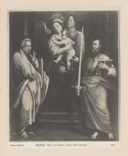 Photographic reproduction of painting Mary and saints by Giulio Romano, Vatican