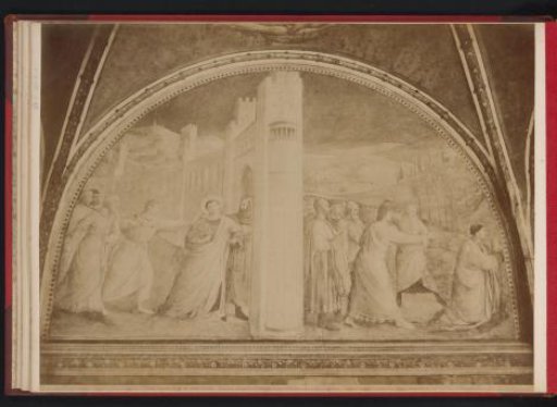 Photographic reproduction of fresco Saint Stephen led to martyrdom and Stoning of Saint Stephen, by Fra Angelico, Chapel of Nicholas V, Vatican
