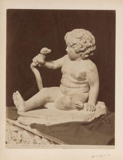 Sculpture of Hercules as a child with snakes, in the Capitoline Museums in Rome