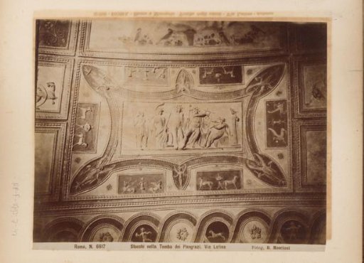 Stucco work in the Tomba dei Pangrazi, Via Latina, Rome