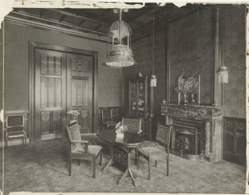 Interior of the house of Mr. Th.G. Dentz van Schaick in Amsterdam, designed by Theo Nieuwenhuis