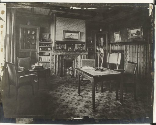 Interior of the house of E.R. Harkema in Amsterdam or Laren, designed by Theo Nieuwenhuis