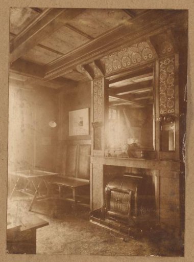 Study with Fireplace in the House of Ferdinand Kranenburg in Amsterdam, Designed by Theo Nieuwenhuis