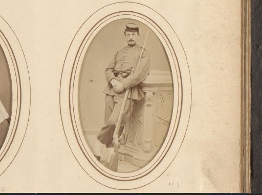 Portrait of a man in military uniform with a firearm